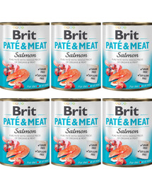 BRIT Pate&Meat Salmon 6x800 g paštika s lososem