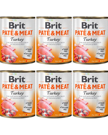 BRIT Pate&Meat Turkey 6x800 g paštika s krůtím masem