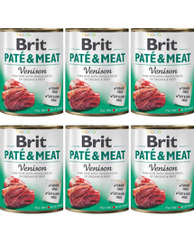 BRIT Pate&Meat venison 6x800 g paštika se zvěřinou