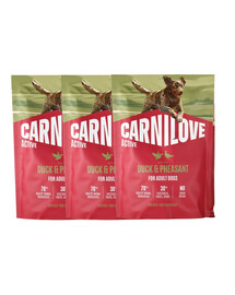 CARNILOVE Active Dog Duck and Pheasant Adult 3x1,5 kg kachna a bažant, pro dospělé psy