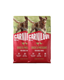 CARNILOVE Active Dog Duck & Pheasant Adult 2x12 kg kachna a bažant, pro dospělé psy