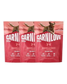CARNILOVE Active Dog Venision and Reindeer Adult 3x1,5 kg zvěřina, sobí maso a divočák, pro dospělé psy