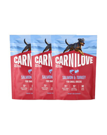 CARNILOVE Active Dog Salmon & Turkey Adult Small Breeds 3x1,5 kg losos a krůta, pro dospělé psy malých plemen