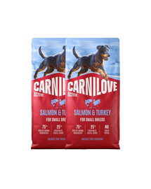 CARNILOVE Active Dog Salmon & Turkey Adult Small Breeds 2x12 kg losos a krůta, pro dospělé psy malých plemen