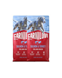 CARNILOVE Active Dog Salmon & Turkey Adult Large Breeds 2x12 kg losos a krůta, pro dospělé psy velkých plemen