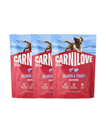 CARNILOVE Active Dog Salmon & Turkey Puppies 3x1,5 kg losos a krůta, pro rostoucí štěňata
