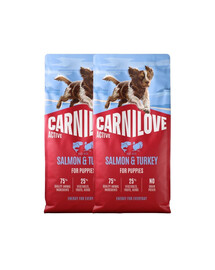 CARNILOVE Active Dog Salmon & Turkey Puppies 2x12 kg losos a krůta, pro rostoucí štěňata