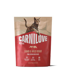 CARNILOVE Active Cat Lamb and Wild Boar Sterilised 400 g jagnięcina i dzik, dla kotów sterylizowanych