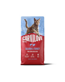 CARNILOVE Active Cat Salmon and Turkey Sterilised 6 kg losos a krůta, pro kastrované kočky
