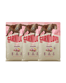 CARNILOVE True Fresh Dog Turkey Adult 3x4 kg suché krmivo s čerstvým krůtím masem pro dospělé psy