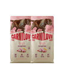 CARNILOVE True Fresh Dog Turkey Adult 2x12 kg granule s čerstvým krůtím masem pro dospělé psy