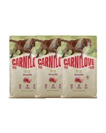 CARNILOVE True Fresh Dog Duck Adult 3x4 kg suché krmivo s čerstvou kachnou pro dospělé psy