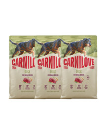 CARNILOVE True Fresh Dog Duck Adult Small Breeds 3x4 kg suché krmivo s čerstvou kachnou pro dospělé psy malých plemen