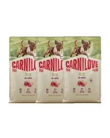 CARNILOVE True Fresh Dog Duck Puppies suché krmivo s čerstvou kachnou pro štěňata 3x4 kg