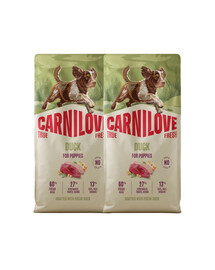 CARNILOVE True Fresh Dog Duck Puppies 2x12 kg suché krmivo s čerstvou kachnou pro štěňata