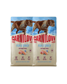CARNILOVE True Fresh Dog Fish and Turkey Adult 2x12 kg suché krmivo pro dospělé psy s čerstvými rybami a krůtou