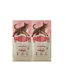 CARNILOVE True Fresh Cat Turkey Sterilized 2x6 kg krůta, pro sterilizované kočky