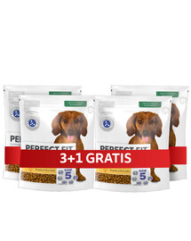 PERFECT FIT Senior 10+ Kompletní krmivo pro psy malých plemen nad 10 let, bohaté na kuřecí maso 4 x 825 g 3+1 ZDARMA