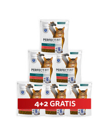 PERFECT FIT Sterile 1+ 6 x 750 g Kompletní krmivo pro dospělé kočky s vysokým obsahem hovězího masa 4+2 ZDARMA