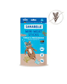 SANABELLE Mini masové tyčinky pstruh a brusinky 55g bezobilný pamlsek pro kočky
