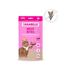 SANABELLE Masové Kousky Kuřecí 55g čerstvý filet z kuřete, bezobilný pamlsek pro kočky