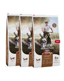 MERA Dog Pure Sensitive Fresh Meat Adult Beef Potato 3x4 kg hovězí maso a brambory, suché krmivo pro citlivé psy