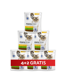 PERFECT FIT Sensitive 1+ 6 x 750 g Kompletní krmivo pro dospělé kočky s vysokým obsahem krůty 4+2 ZDARMA
