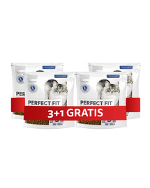 PERFECT FIT Indoor 1+ 4 x 750 g kompletní krmivo pro dospělé kočky bohaté na kuřecí maso 3+1 ZDARMA
