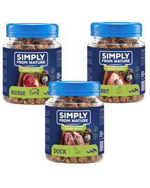 SIMPLY FROM NATURE Smart Bites Monoproteinové pamlsky s kachním masem 3x 130 g
