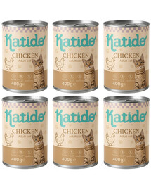KATIDO Adult Cat Chicken 6x400g kuřecí s lososovým olejem pro kočky