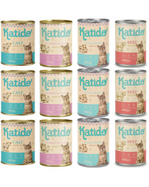 KATIDO Adult Cat Mix chutí 12 x 400g mokré krmivo pro kočky