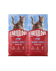CARNILOVE Active Cat Salmon & Turkey Adult 2x6 kg losos a krůta, pro všechny dospělé kočky