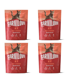 CARNILOVE Active Cat Hovězí a zvěřina Sterilizované 4x400 g hovězího a zvěřinového masa, pro sterilizované kočky