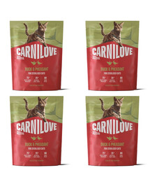 CARNILOVE Active Cat Duck & Pheasant Sterilised 4x400 g kachna a bažant, pro sterilizované kočky