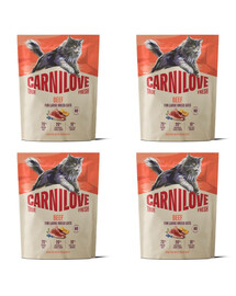 CARNILOVE True Fresh Cat Beef Adult Large 4x400 g hovězího masa, pro kočky velkých plemen
