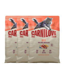 CARNILOVE True Fresh Cat Beef Adult Large 3x2 kg hovězího, pro kočky velkých plemen