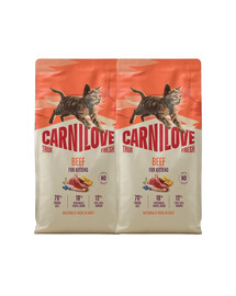 CARNILOVE True Fresh Cat Beef Kittens 2x6 kg hovězího, pro koťata všech plemen