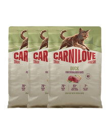 CARNILOVE True Fresh Cat Duck Sterilized 3x2 kg kachna, pro sterilizované kočky