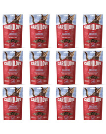CARNILOVE Soft Snack Cat Sardine 12x50 g se sardinkami a jahodami, měkké pamlsky pro kočky