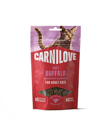 CARNILOVE Soft Snack Cat Buffalo 50 g s buvolím a borůvkami, měkké pamlsky pro kočky