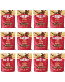 CARNILOVE Dog Crunchy Snack Ostrich 12x200g křupavé pamlsky s pštrosí příchutí pro dospělé psy