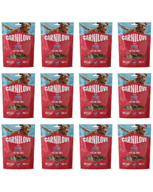 CARNILOVE Dog Soft Snack Trout 12x200g měkké pamlsky s pstruhem pro dospělé psy
