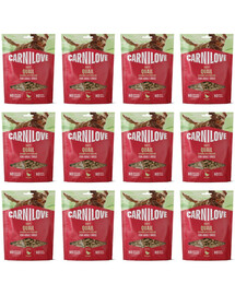 CARNILOVE Dog Soft Snack Quail 12x200g měkké pamlsky s křepelkou pro dospělé psy