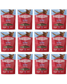 CARNILOVE Dog Soft Snack Salmon Small Bite 12x200g měkké pamlsky s lososem pro dospělé psy