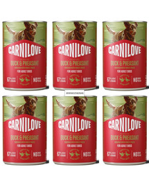 CARNILOVE Dog Can Duck and Pheasant 6x400g paštika s kachnou a bažantem pro dospělé psy