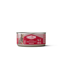 CARNILOVE Cat Can Paté Turkey and Reindeer 100 g s krůtím a sobím, paštika pro kočky