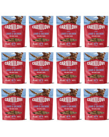 CARNILOVE Dog Jerky Lamb with Salmon 12x100g Jehněčí a lososové pamlsky pro dospělé psy