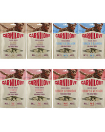 CARNILOVE Dog Freeze Dried Mix Flavors 8x60g lyofilizované pamlsky pro psy