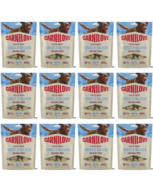 CARNILOVE Dog Lyofilizované krůtí a losos 12x60g lyofilizované pamlsky s krůtou a lososem pro psy