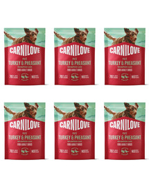 CARNILOVE Dog Pouch Krůta a bažant 6x300g mokré krmivo s krůtou a bažantem pro dospělé psy